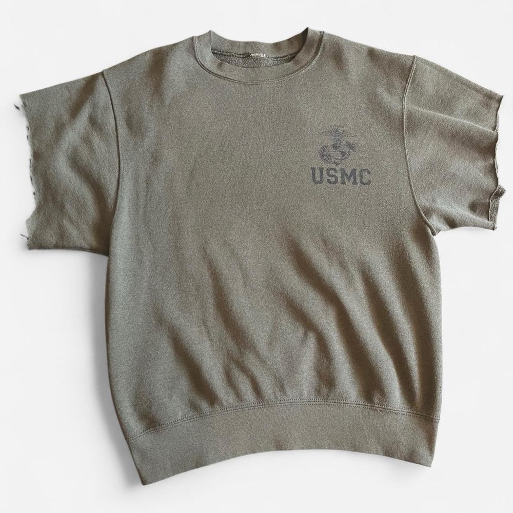 USMC green cropped sweatshirt